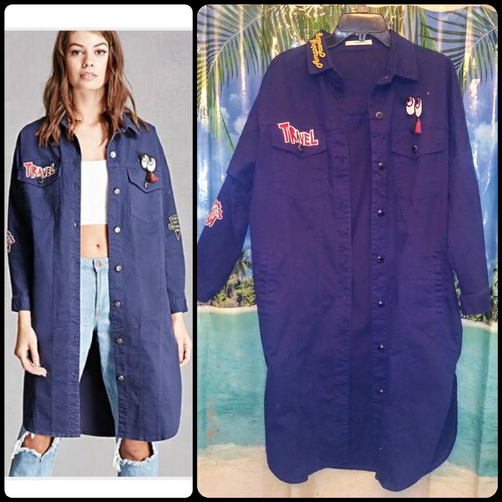 Korirl Patch Denim Coat